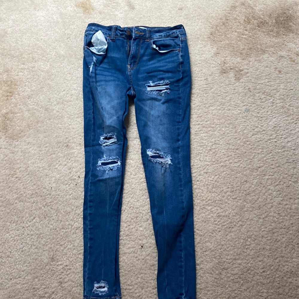 Wax Jeans ripped with patches